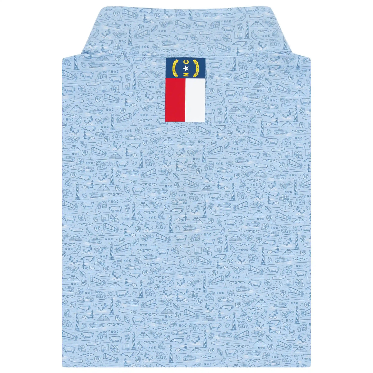 Old North State Performance Q-Zip | The Old North State - Baby Blue/White - NC