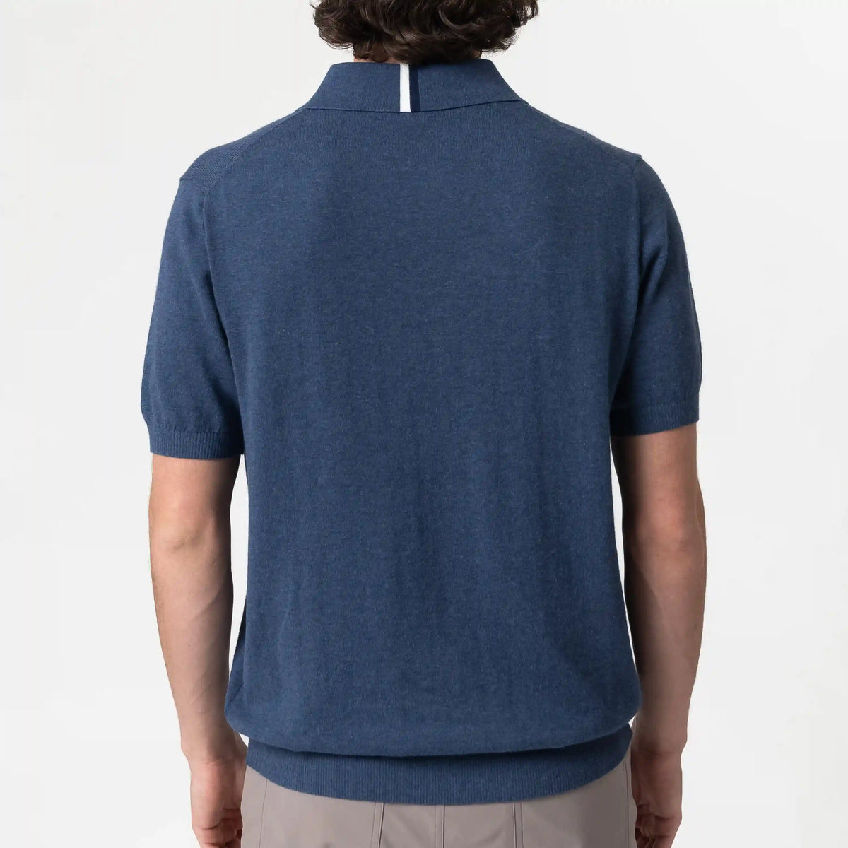 Harbor Stretch Sweater Polo | Heather - Fleet Navy/Coastal Blue