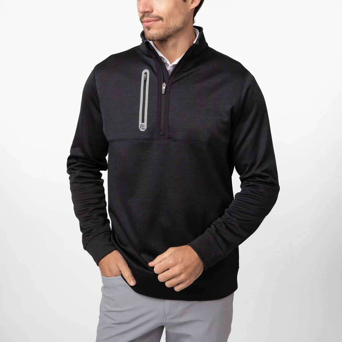 Knoll Performance Half-Zip | Heather - Midnight Black/Midnight Black