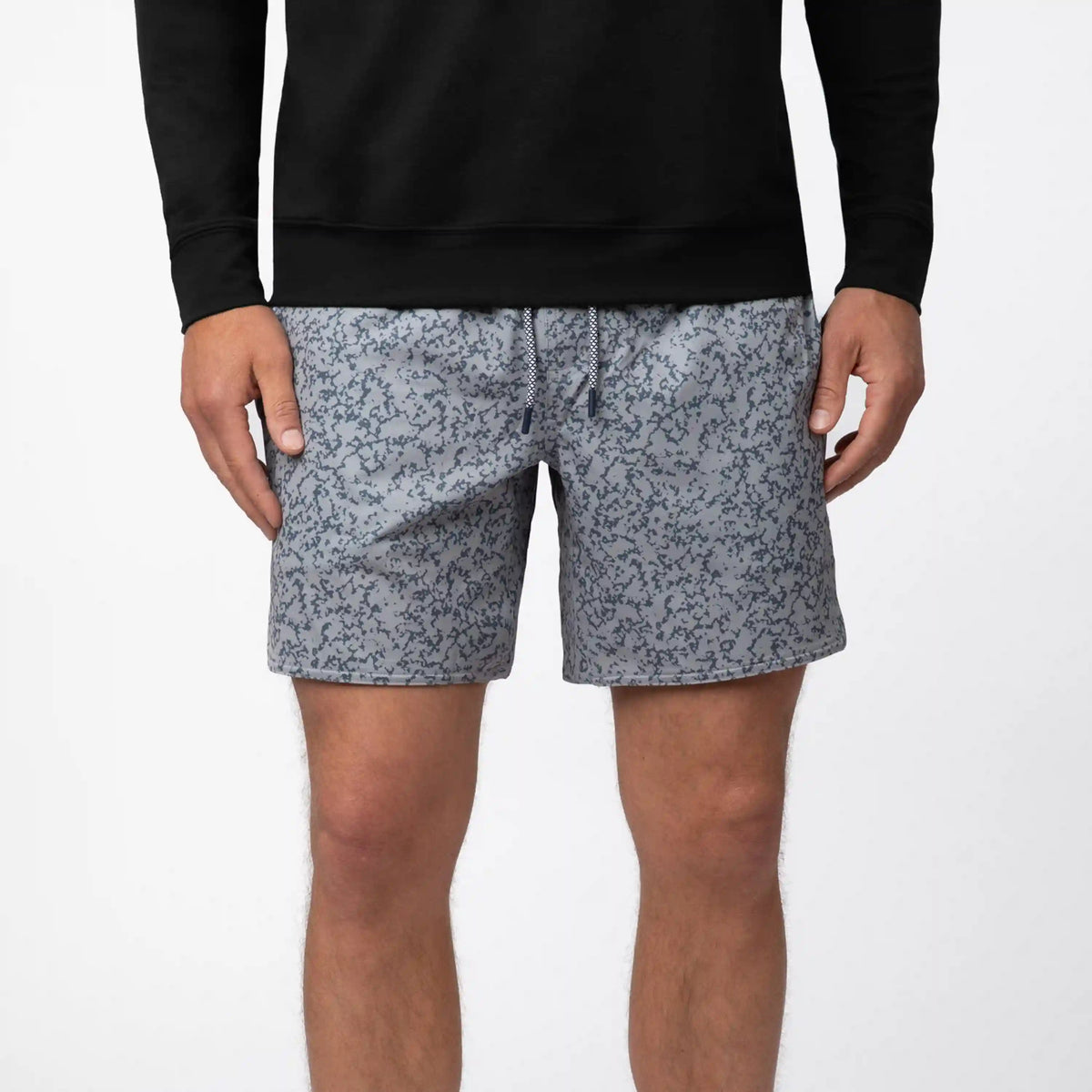 Grit Gym Short - 7" | The Granite Camo - Stainless Steel/Everest Grey