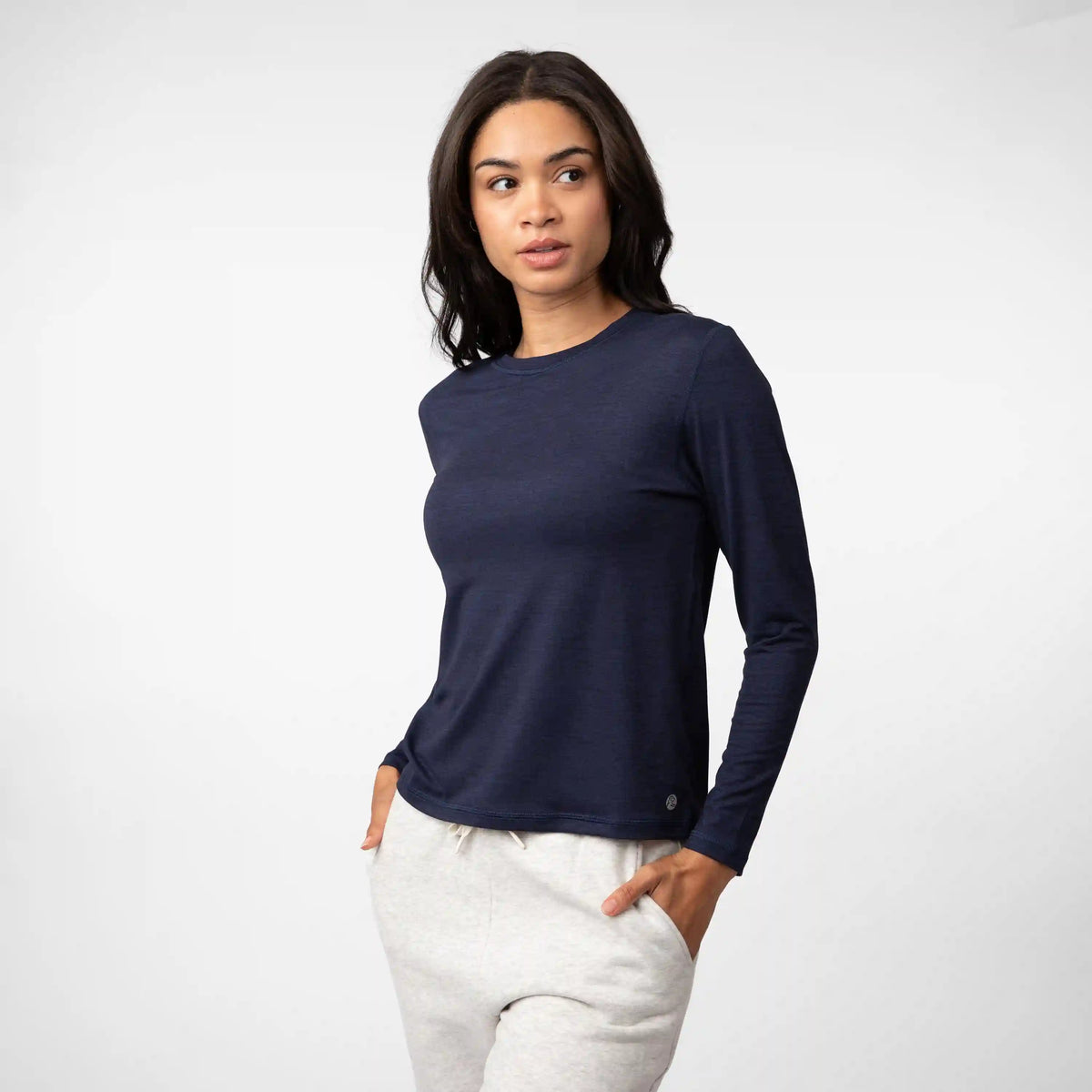Drift Performance Long Sleeve Tee | Heather - Fleet Navy/Nightshade