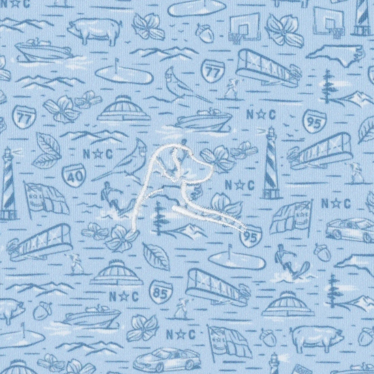 Old North State Performance Q-Zip | The Old North State - Baby Blue/White - NC