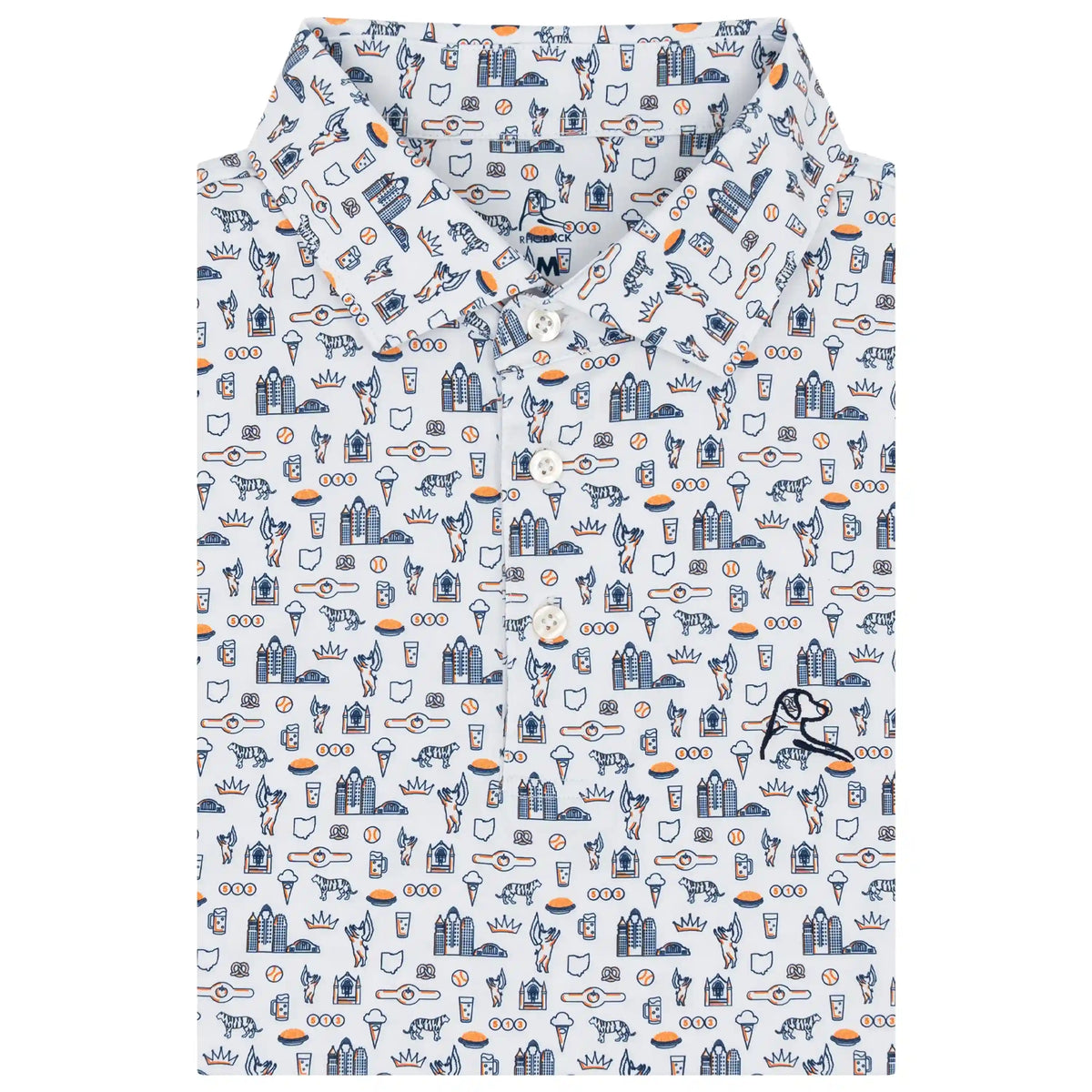 The Cincy | Performance Polo | The Cincy - White/Citrus Orange