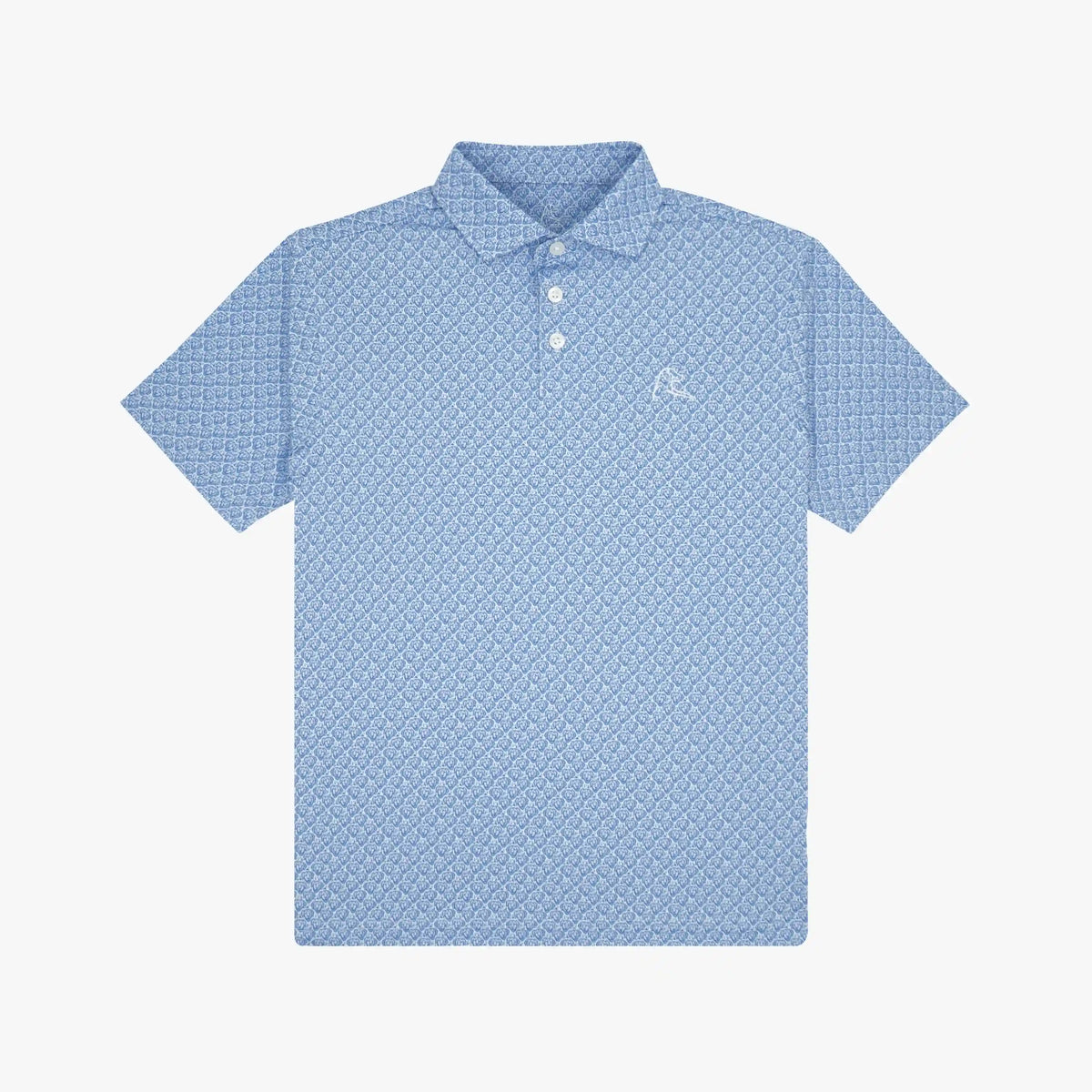 The Youth Biscuit | Performance Polo | The Biscuit - White/Caicos Blue