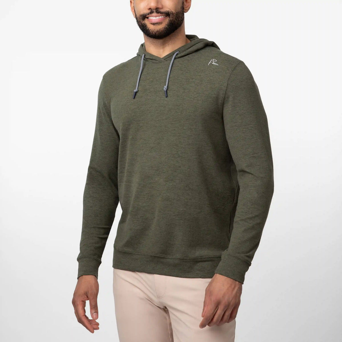 Hesi Performance Hoodie | Heather - Dark Olive/Moss Green