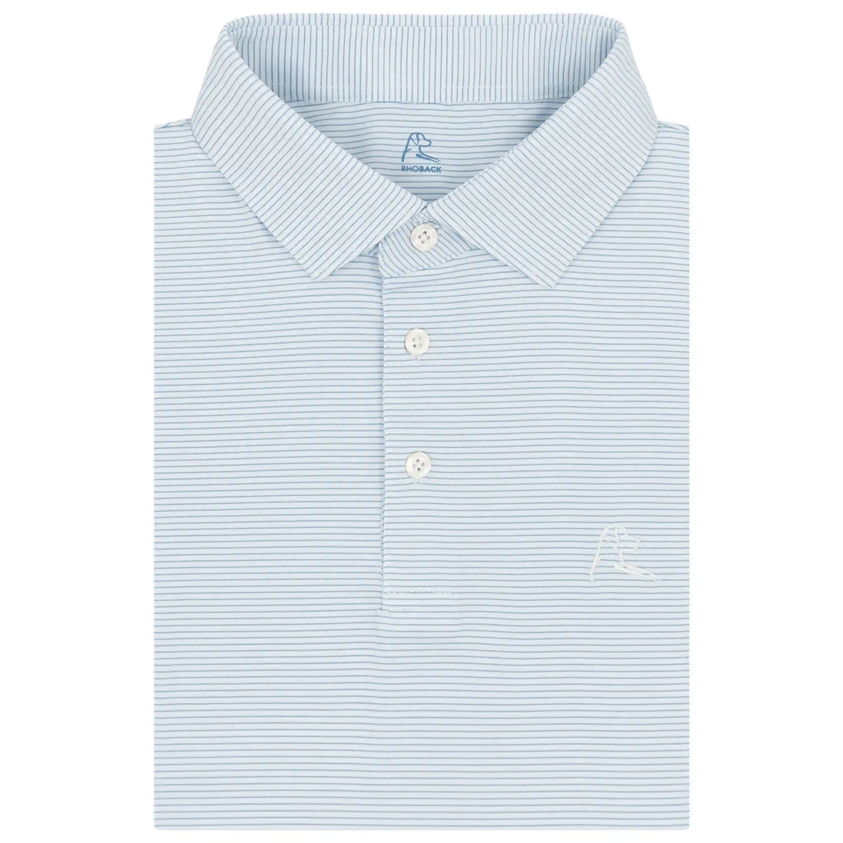 The Shell Stripe | Performance Polo | The Shell Stripe - White/Potomac Blue