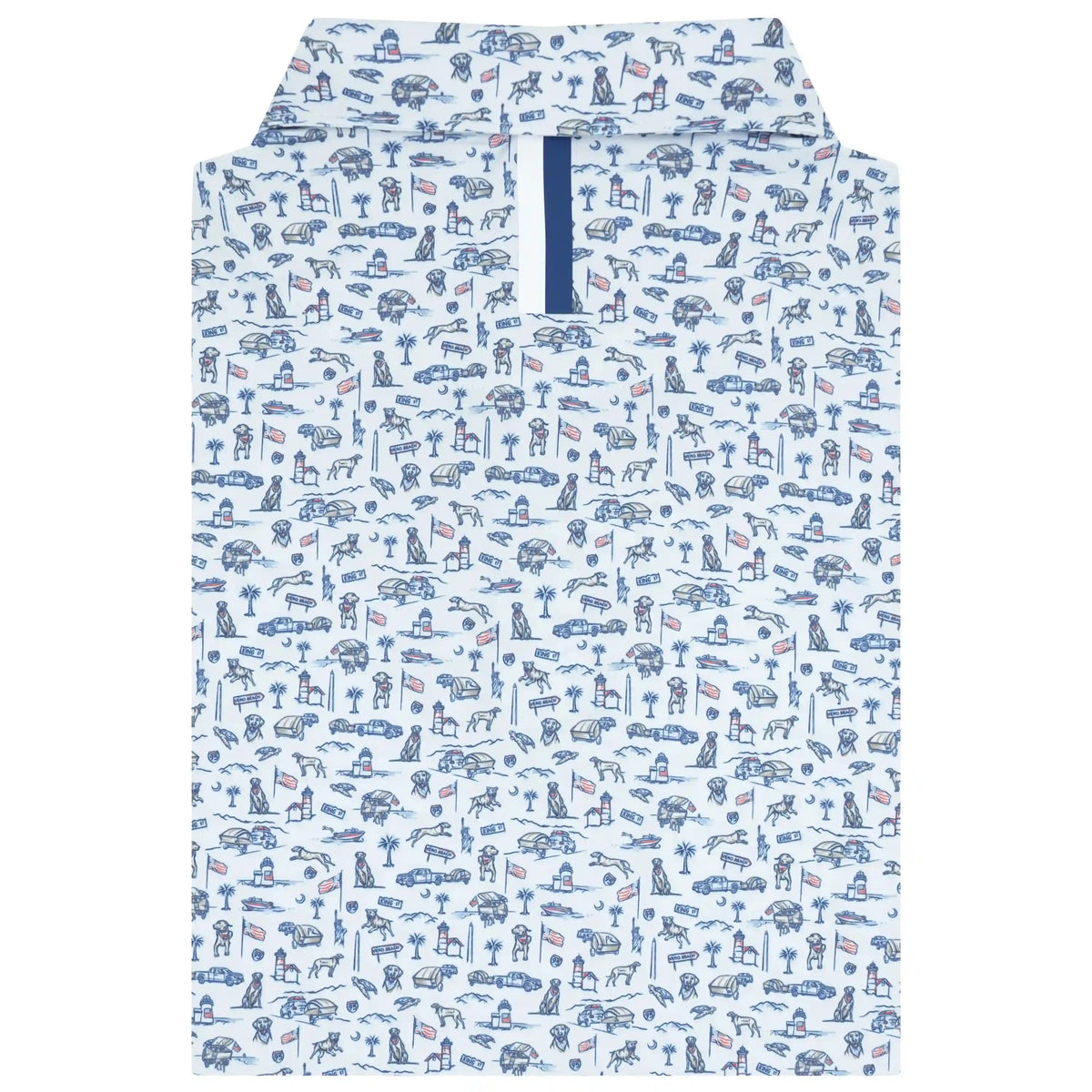 The Rhoadie | Performance Polo | The Rhoadie - White/Short Stop Blue