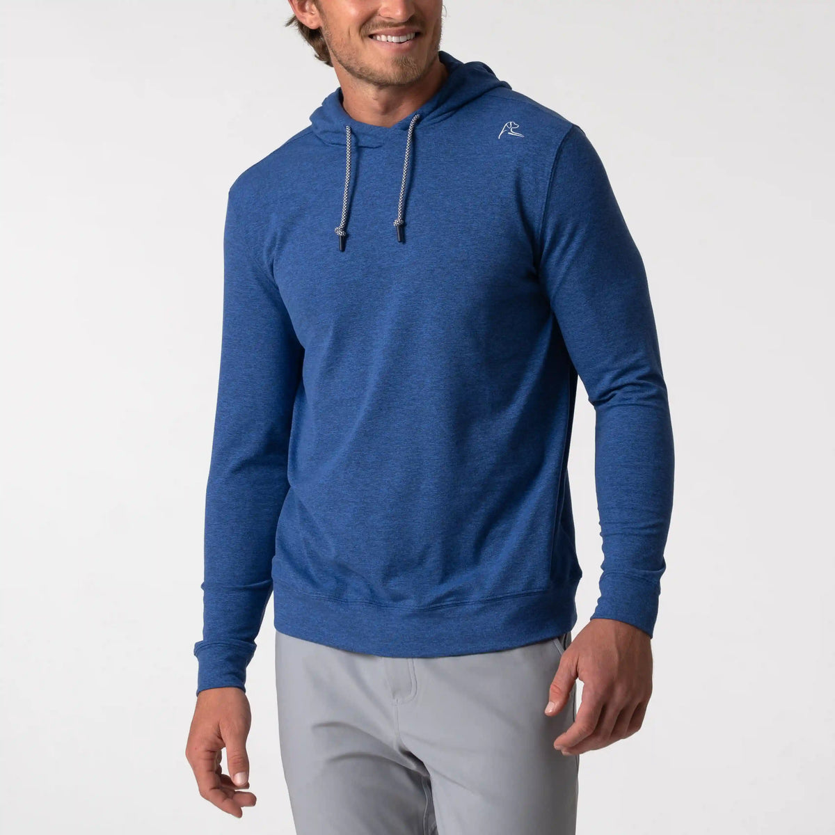 Hesi Performance Hoodie | Heather - Shoal Blue/Bunker Blue