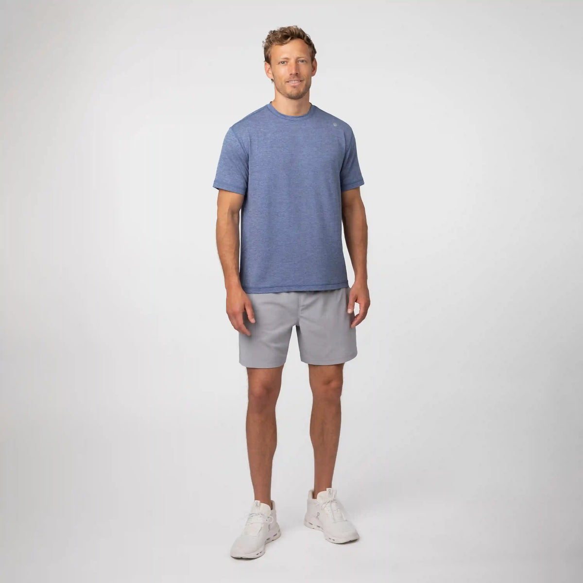 Blitz Tech Tee 2.0 | Heather - Coastal Blue/Oxford Blue