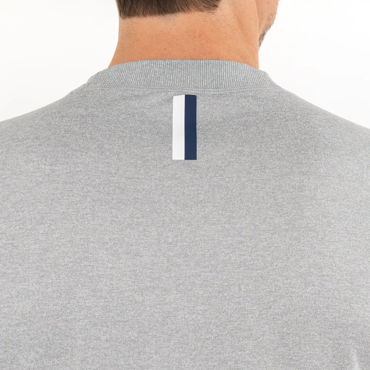 Pace Performance Crew | Heather - Stainless Steel/White