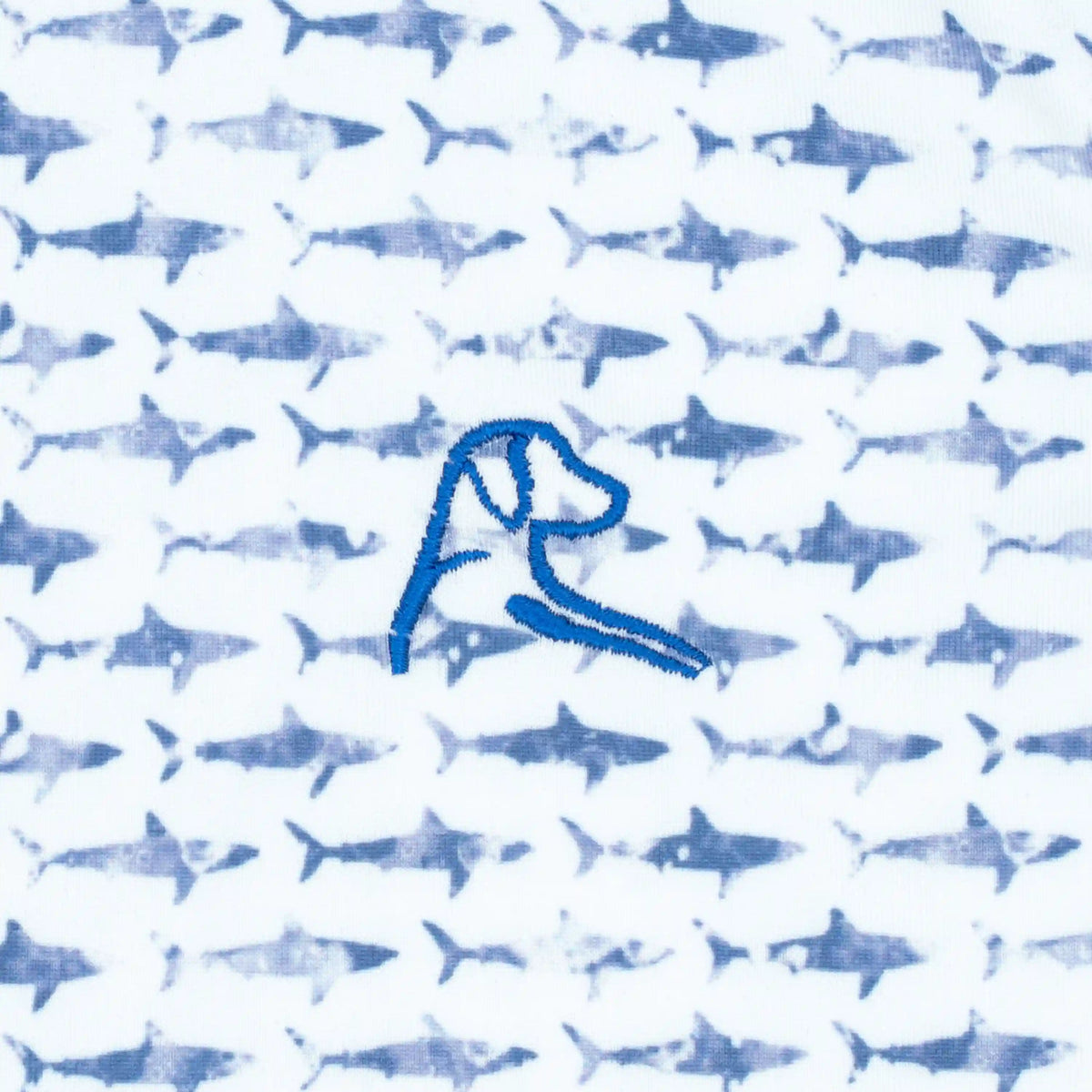 The Lil' Shark | Performance Polo | The Shark - White/Lavender Blue