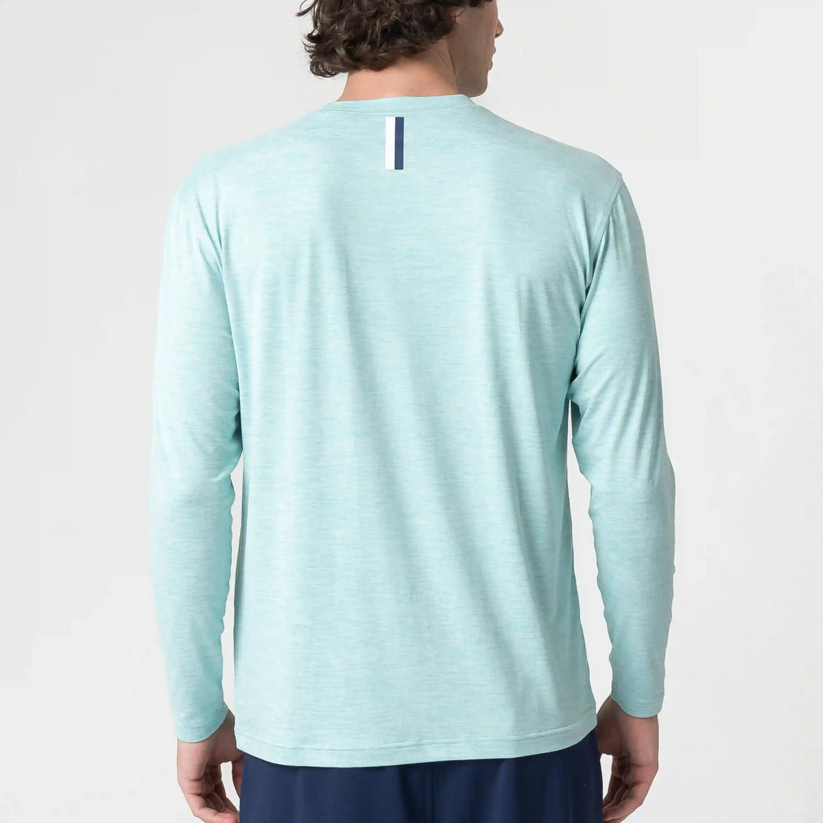 Tailwind Performance Long Sleeve Tee | Heather - Antigua Green/White