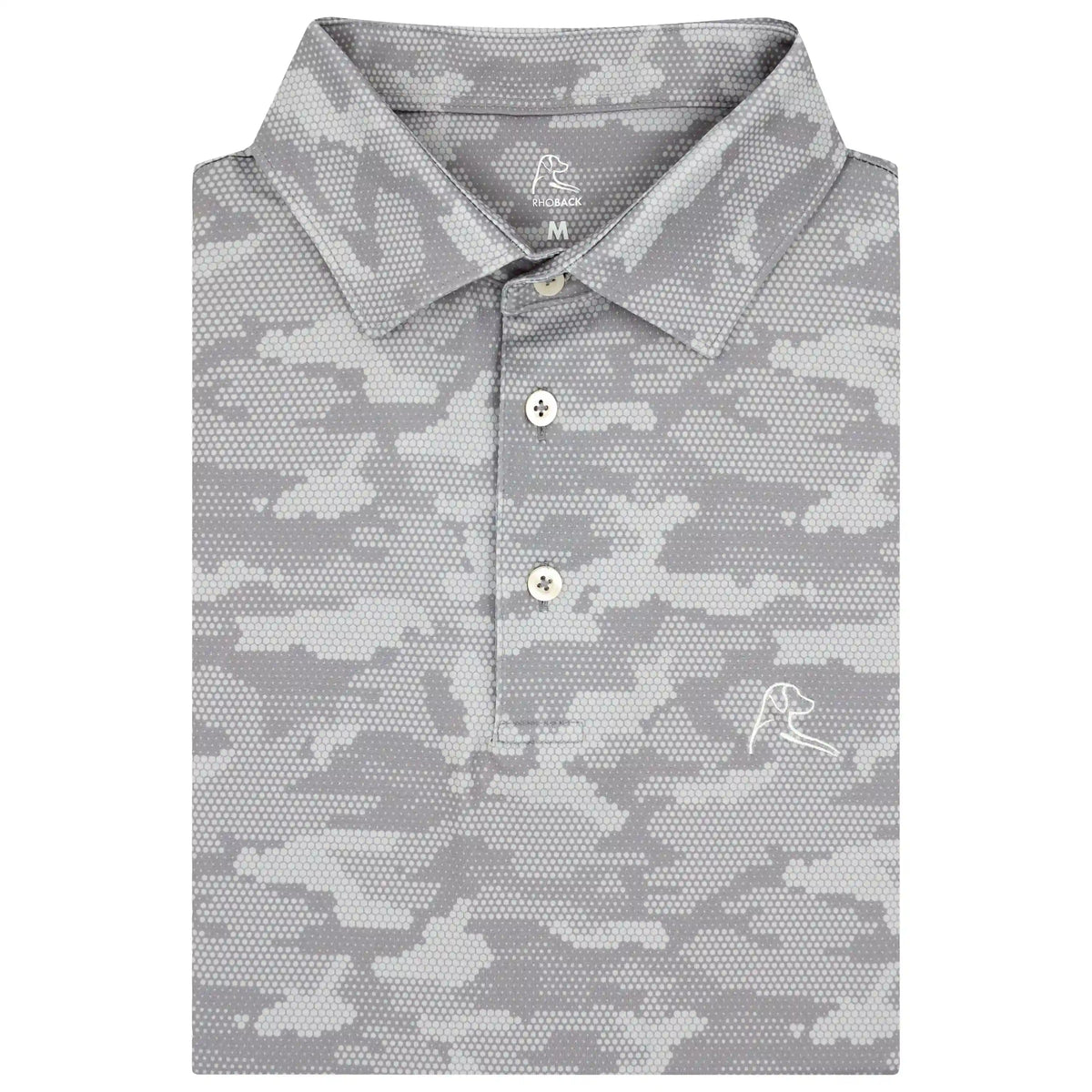 The Hex Camo | Performance Polo | The Hex Camo - Stainless Steel/Stratus Grey