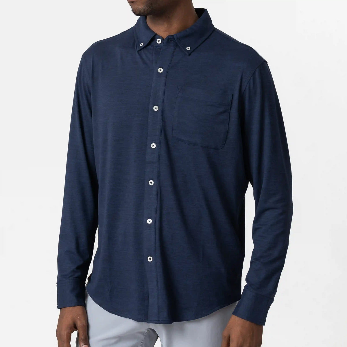 Tailwind Performance Sport Shirt | Heather - Fleet Navy/Nightshade
