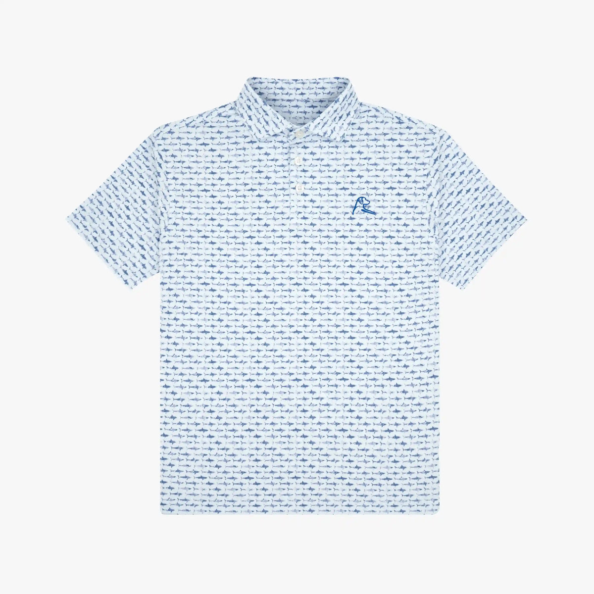 The Youth Shark | Performance Polo | The Shark - White/Lavender Blue