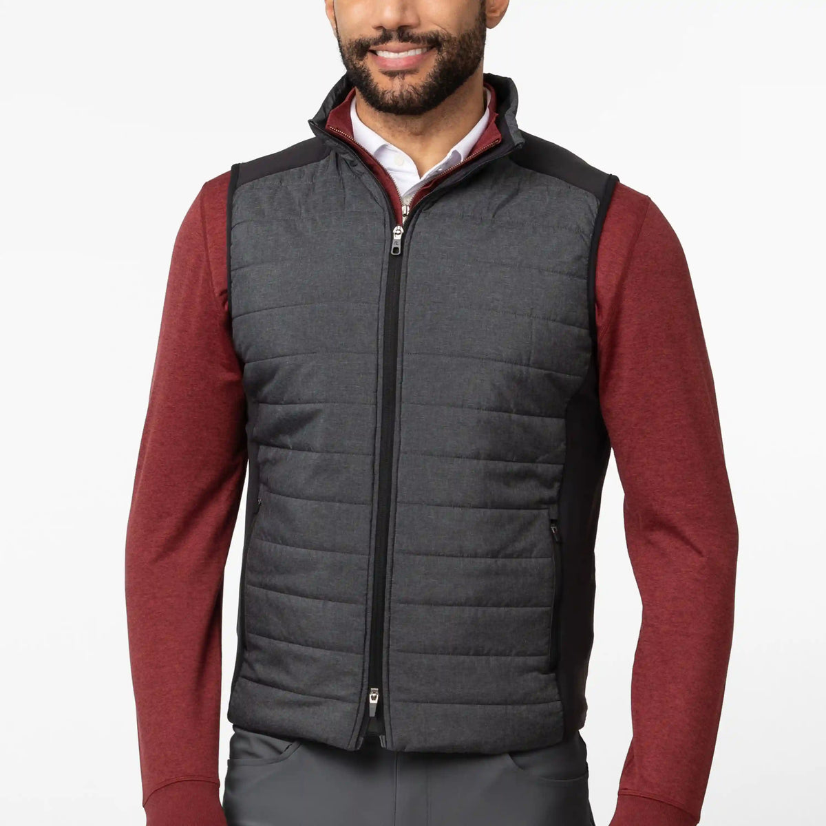 Fulton Performance Vest | Heather - Black/White