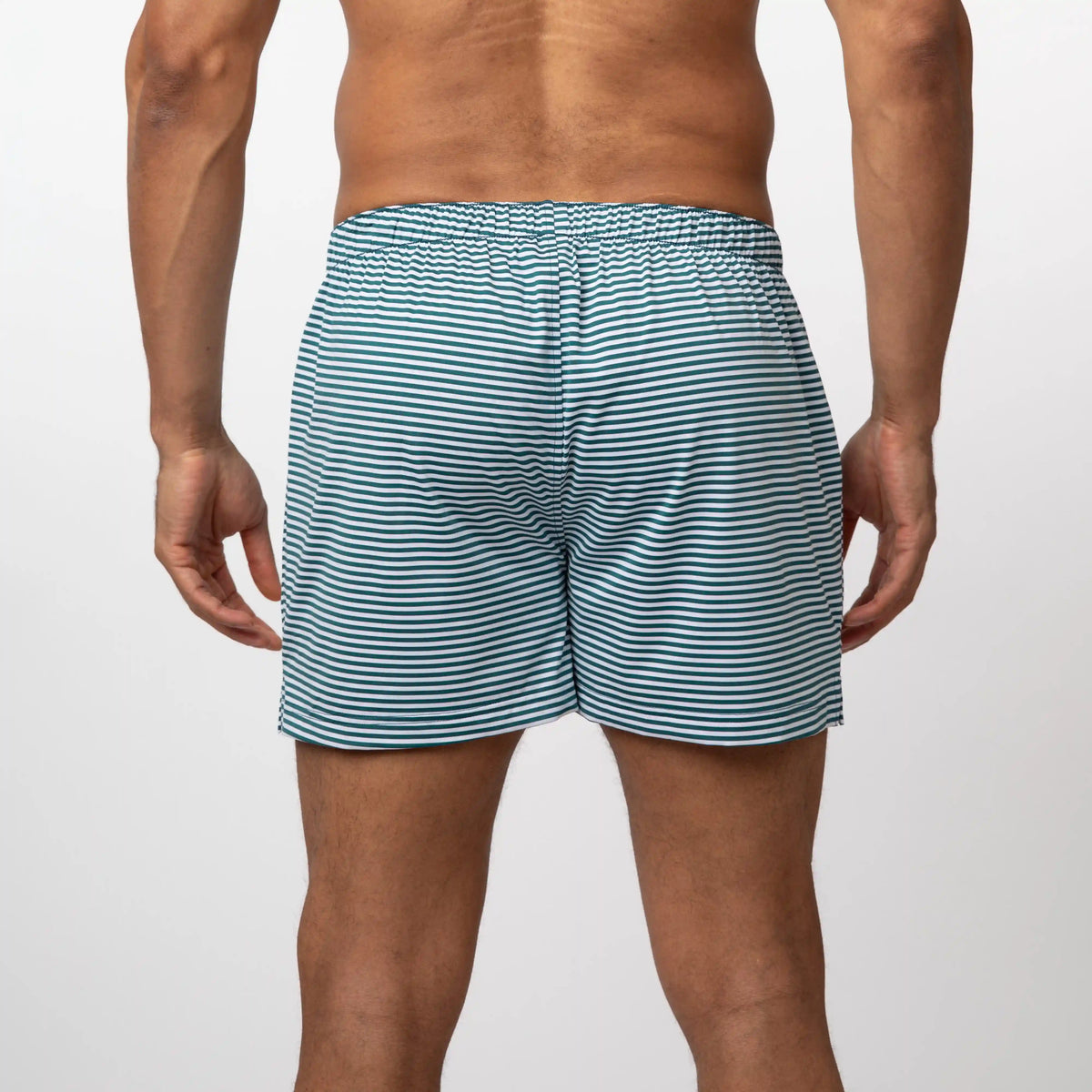 Breeze Performance Boxer | The Birdie Stripe - Midnight Green/White