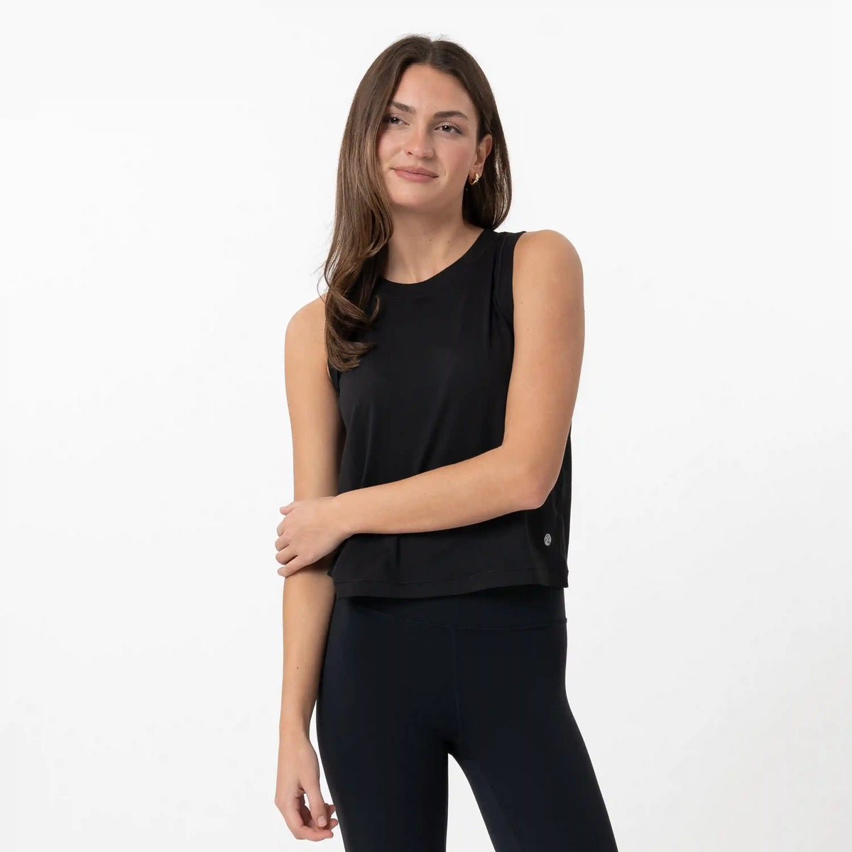 Drift Performance Crop Tank | Solid - Midnight Black